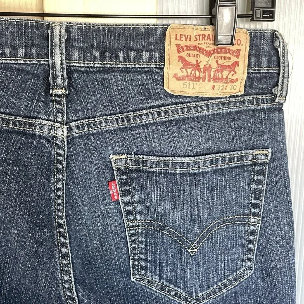 Levi's 511‎  Mens Jeans 32 X 30 Blue Denim Slim Casual Western Streetwear